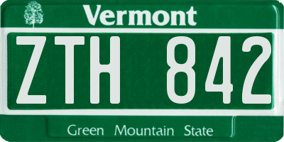 VT license plate ZTH842