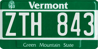 VT license plate ZTH843