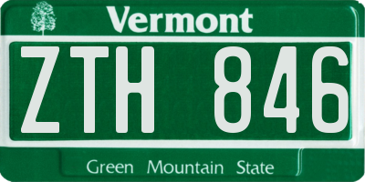VT license plate ZTH846