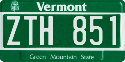 VT license plate ZTH851