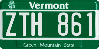 VT license plate ZTH861