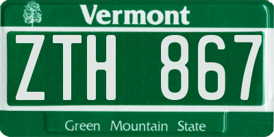 VT license plate ZTH867
