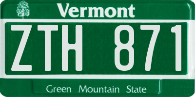 VT license plate ZTH871