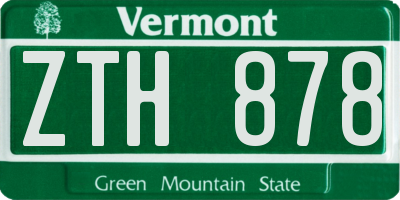 VT license plate ZTH878