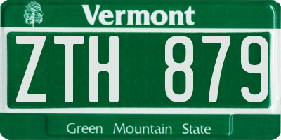 VT license plate ZTH879