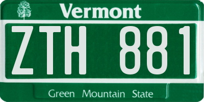 VT license plate ZTH881