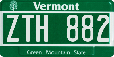 VT license plate ZTH882
