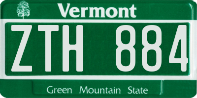 VT license plate ZTH884