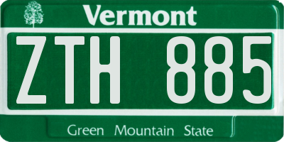 VT license plate ZTH885