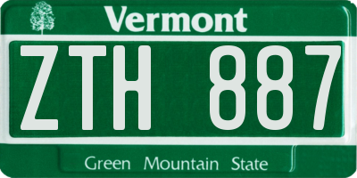 VT license plate ZTH887