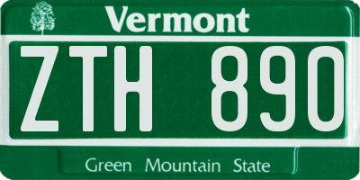 VT license plate ZTH890