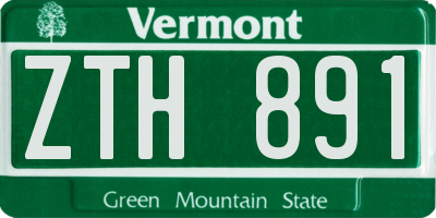 VT license plate ZTH891