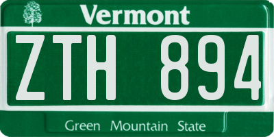 VT license plate ZTH894