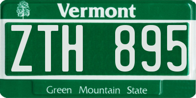 VT license plate ZTH895