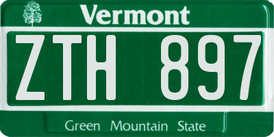 VT license plate ZTH897