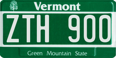 VT license plate ZTH900