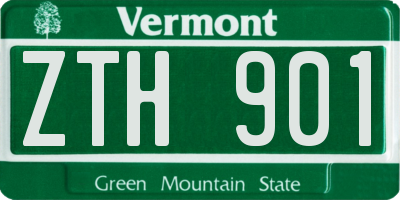 VT license plate ZTH901