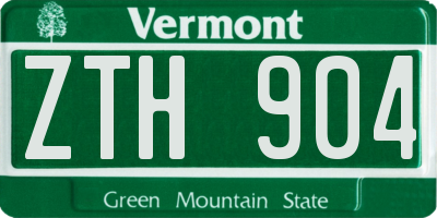 VT license plate ZTH904
