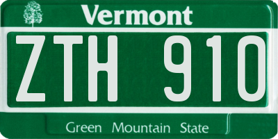 VT license plate ZTH910