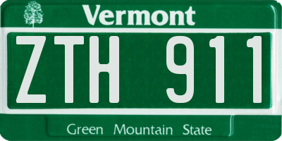 VT license plate ZTH911