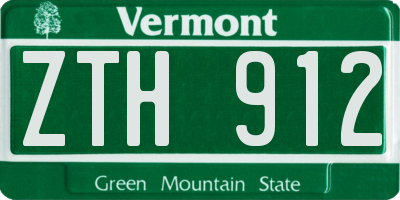 VT license plate ZTH912