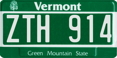 VT license plate ZTH914