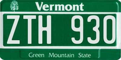 VT license plate ZTH930