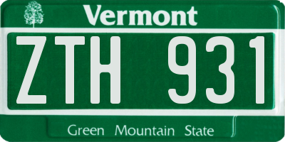 VT license plate ZTH931