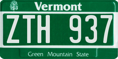 VT license plate ZTH937