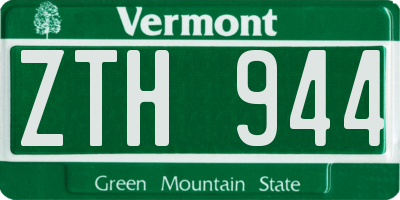 VT license plate ZTH944
