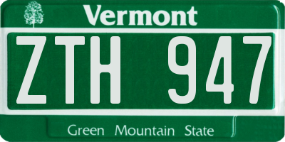 VT license plate ZTH947
