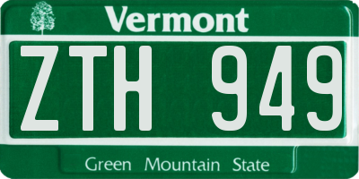 VT license plate ZTH949