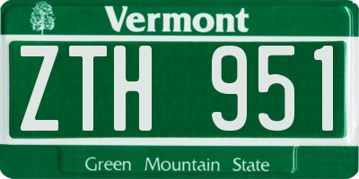 VT license plate ZTH951