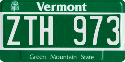 VT license plate ZTH973