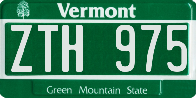 VT license plate ZTH975