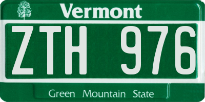 VT license plate ZTH976