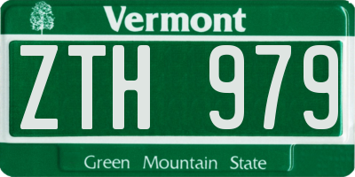 VT license plate ZTH979