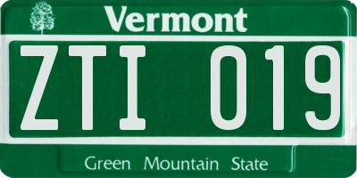 VT license plate ZTI019