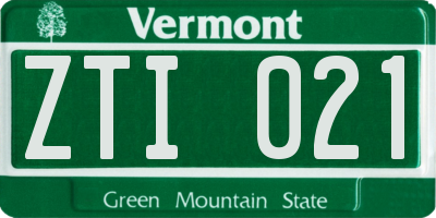 VT license plate ZTI021