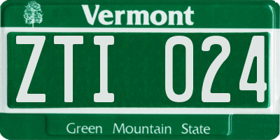 VT license plate ZTI024