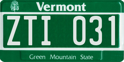 VT license plate ZTI031