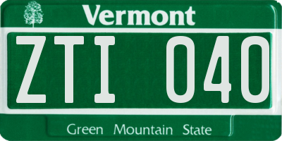 VT license plate ZTI040