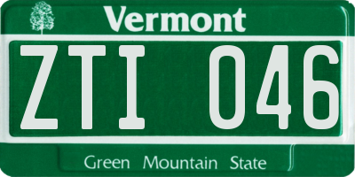 VT license plate ZTI046