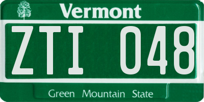 VT license plate ZTI048