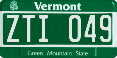 VT license plate ZTI049