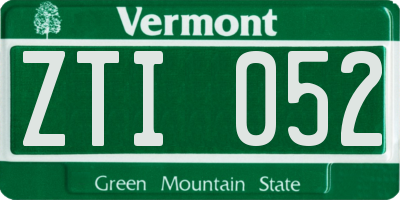 VT license plate ZTI052