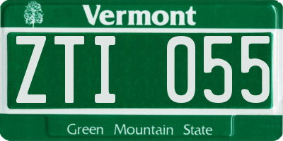 VT license plate ZTI055
