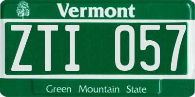 VT license plate ZTI057