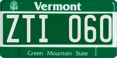 VT license plate ZTI060