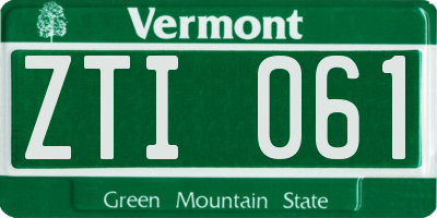 VT license plate ZTI061